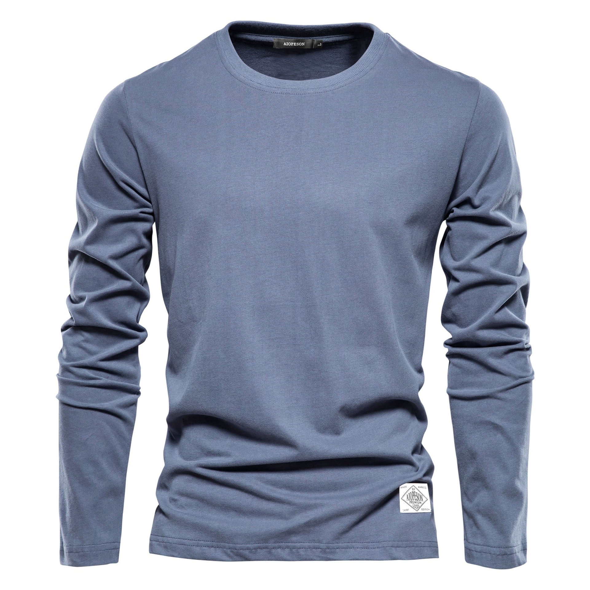 Casual Round Neck Long-Sleeved Men's T-Shirt for Sportswear