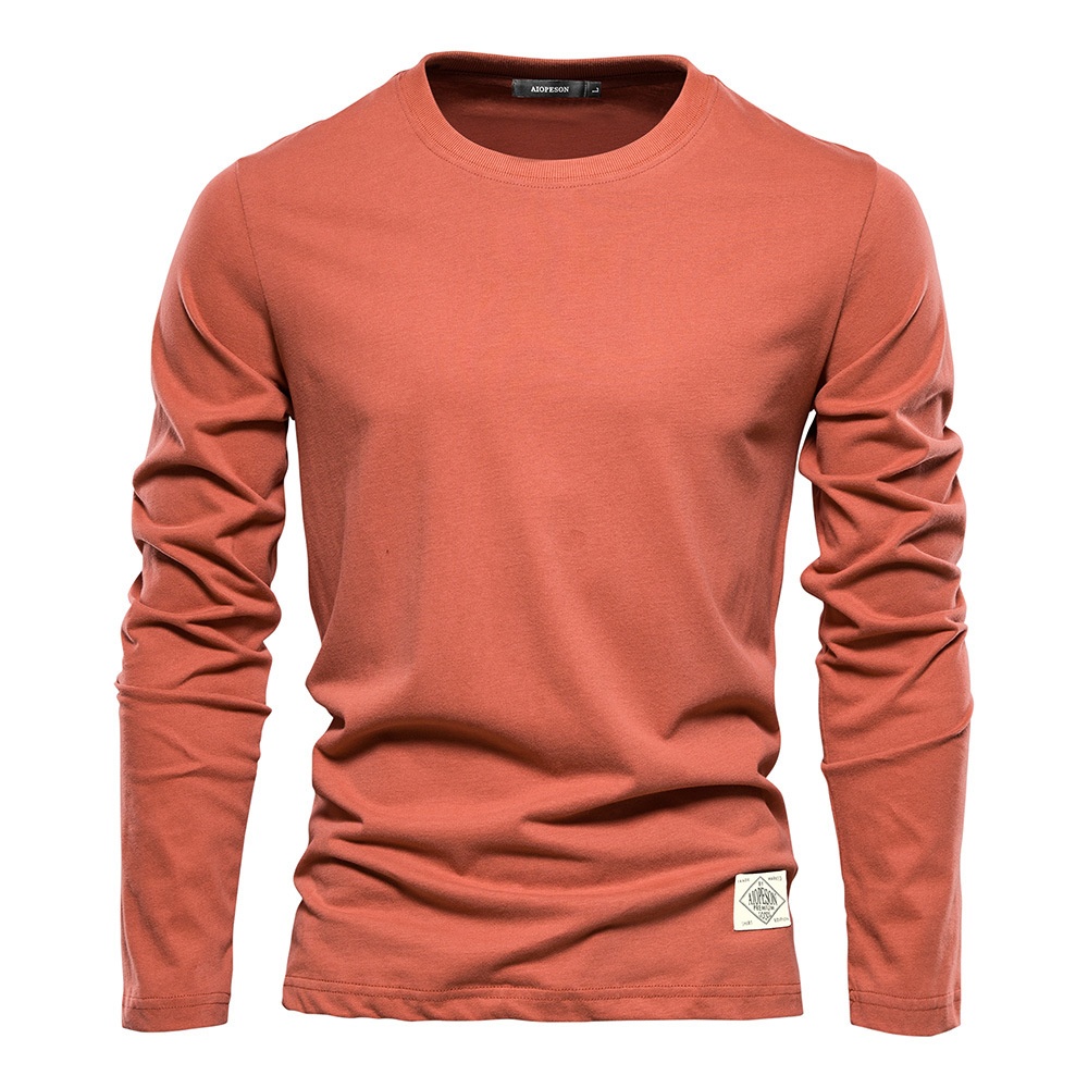 Casual Round Neck Long-Sleeved Men's T-Shirt for Sportswear