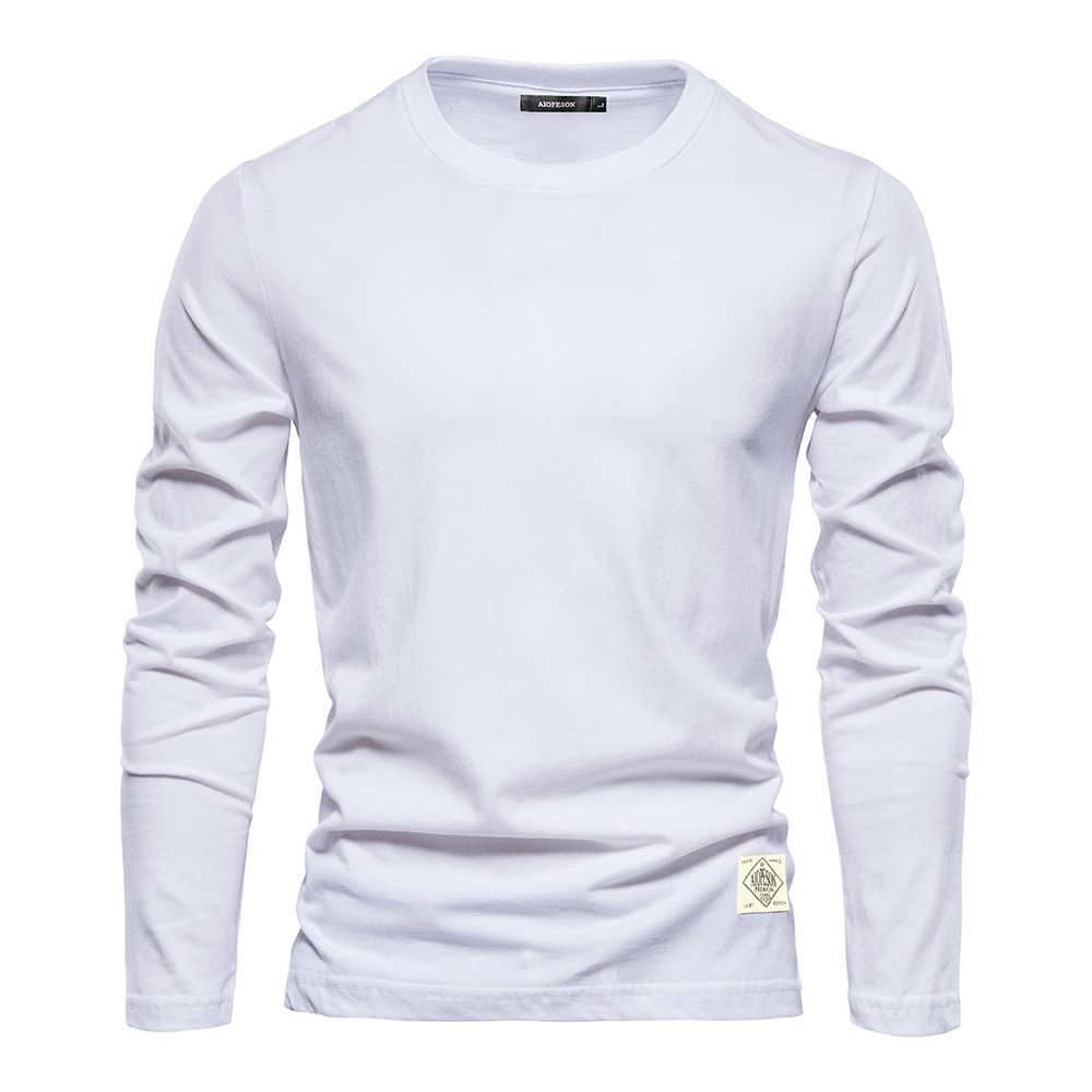 Casual Round Neck Long-Sleeved Men's T-Shirt for Sportswear