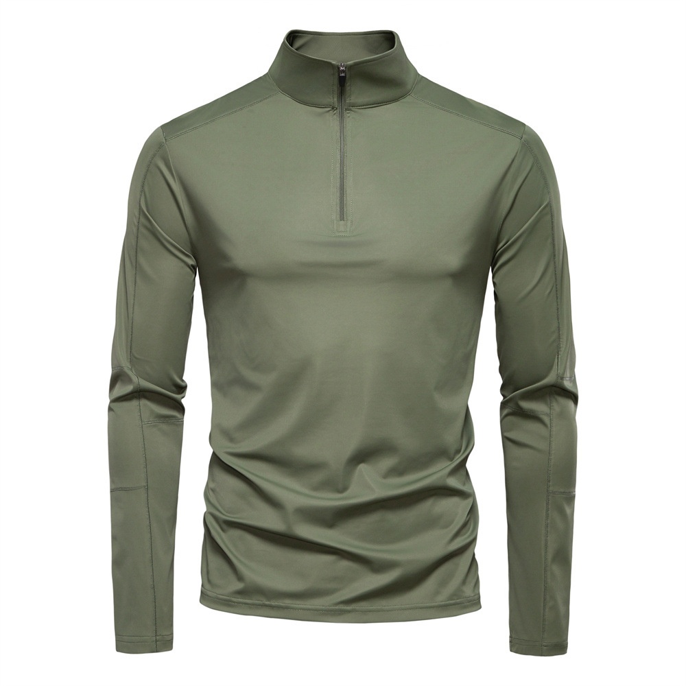 UPF100+ UV Protection Sun-Shielding Half-Zip Men's T-Shirt for Spring and Summer Sports and Casual Wear