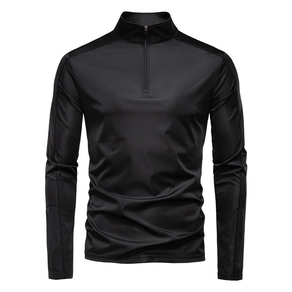 UPF100+ UV Protection Sun-Shielding Half-Zip Men's T-Shirt for Spring and Summer Sports and Casual Wear