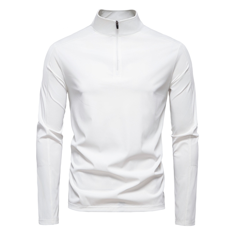 UPF100+ UV Protection Sun-Shielding Half-Zip Men's T-Shirt for Spring and Summer Sports and Casual Wear