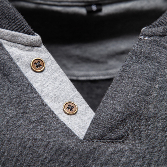 V-Neck Casual Long-Sleeve Men's T-Shirt