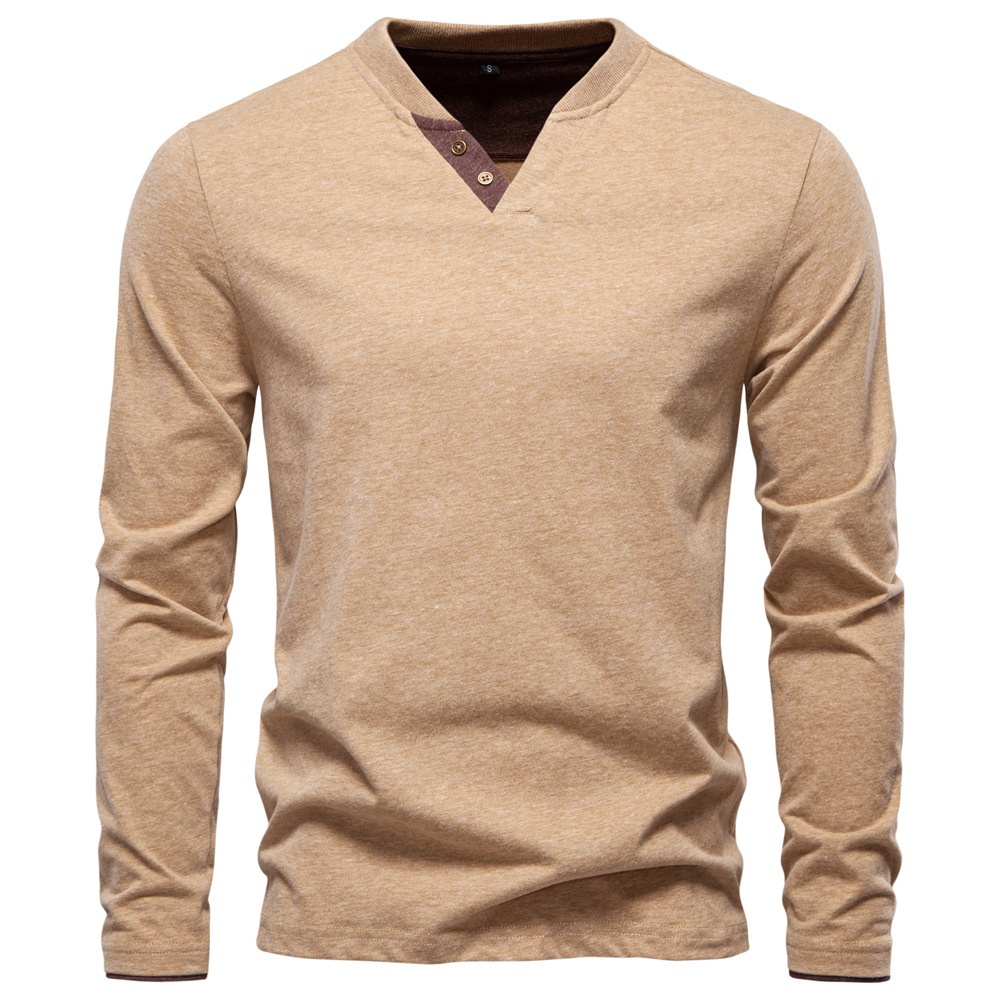 V-Neck Casual Long-Sleeve Men's T-Shirt