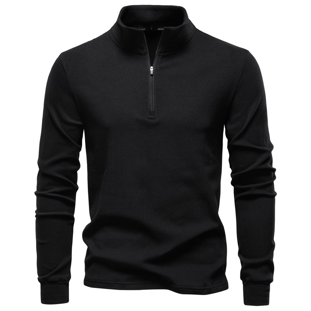 Premium Stand Collar Half-Zip Men's Sweatshirt for Casual Winter Wear