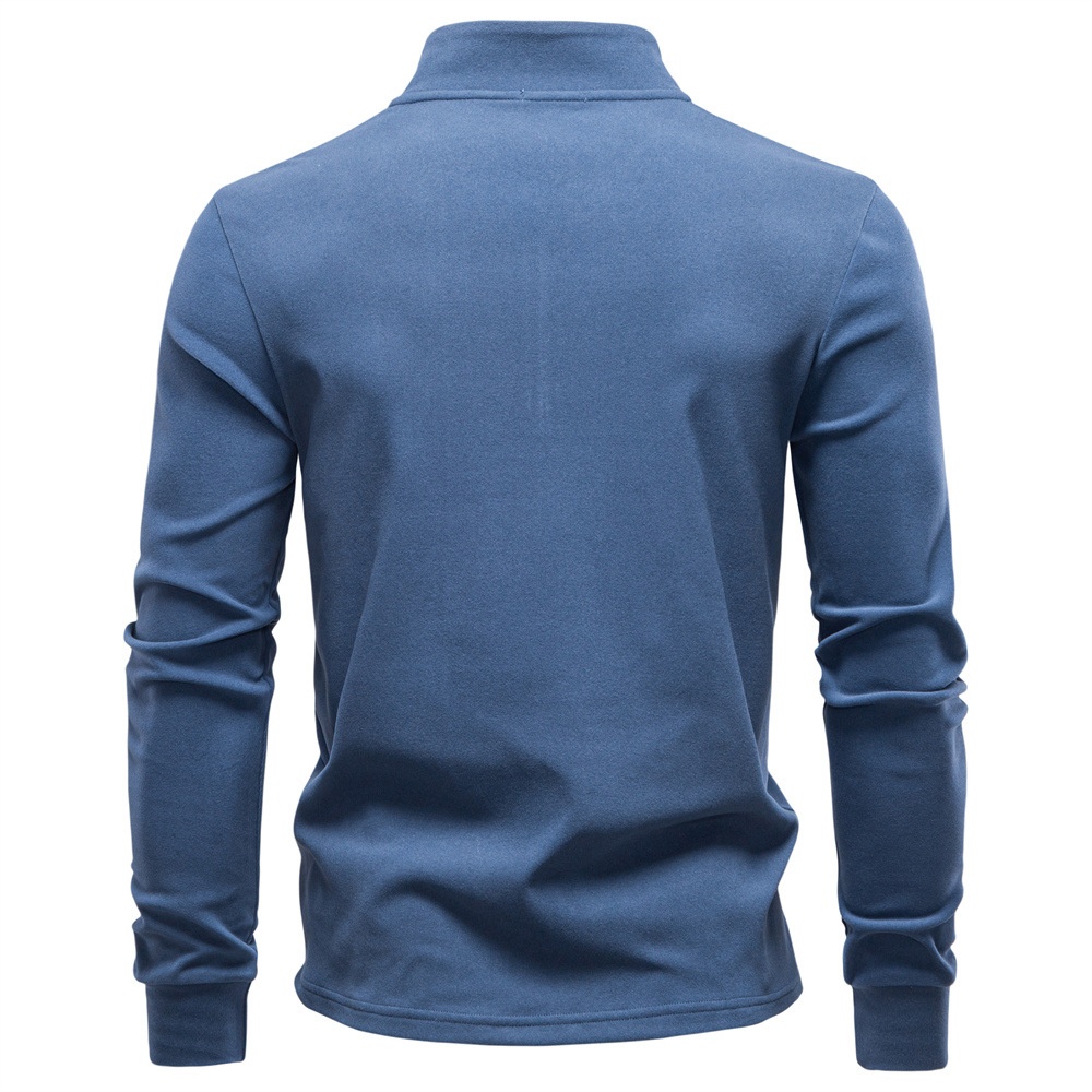Premium Stand Collar Half-Zip Men's Sweatshirt for Casual Winter Wear