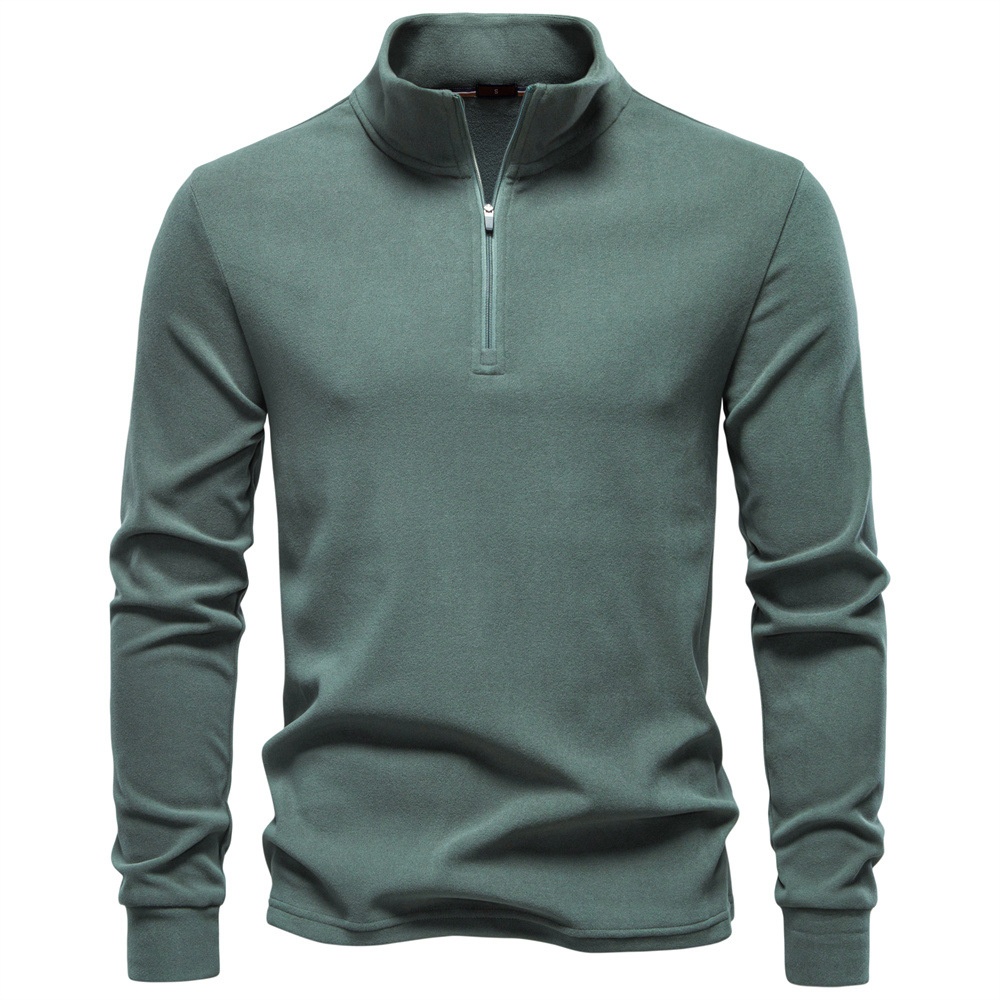 Premium Stand Collar Half-Zip Men's Sweatshirt for Casual Winter Wear