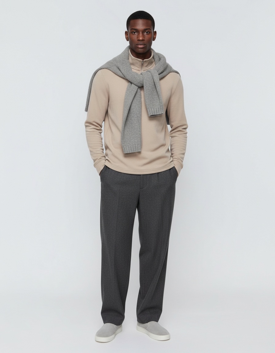 Premium Stand Collar Half-Zip Men's Sweatshirt for Casual Winter Wear