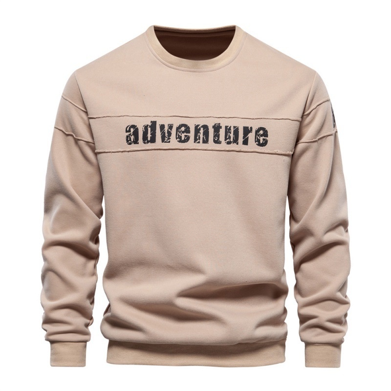 Loose Fit Printed Patchwork Crew Neck Autumn Men's Sweatshirt