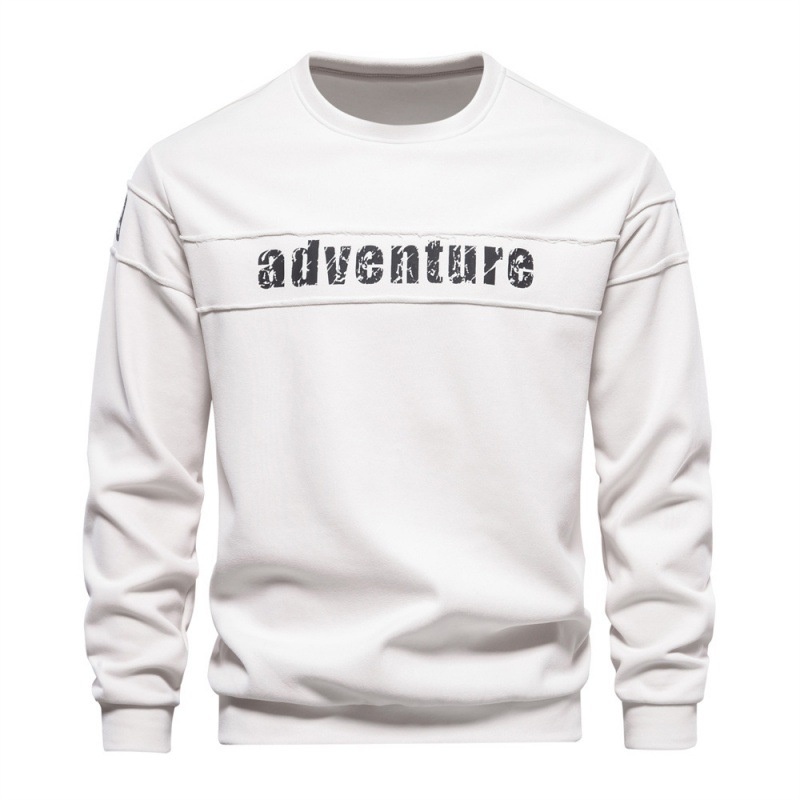 Loose Fit Printed Patchwork Crew Neck Autumn Men's Sweatshirt