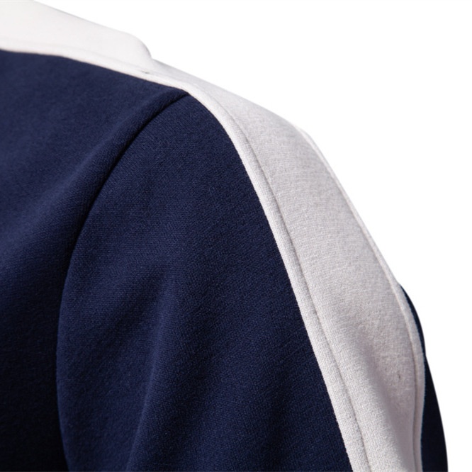 Patchwork Design Stand-Collar Autumn Men's Sweatshirt for Casual Sports