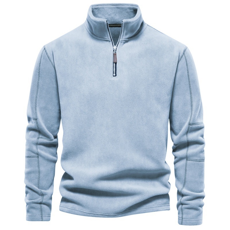 Half-Zip Stand Collar Fleece-Lined Winter Casual Sweatshirt for Men