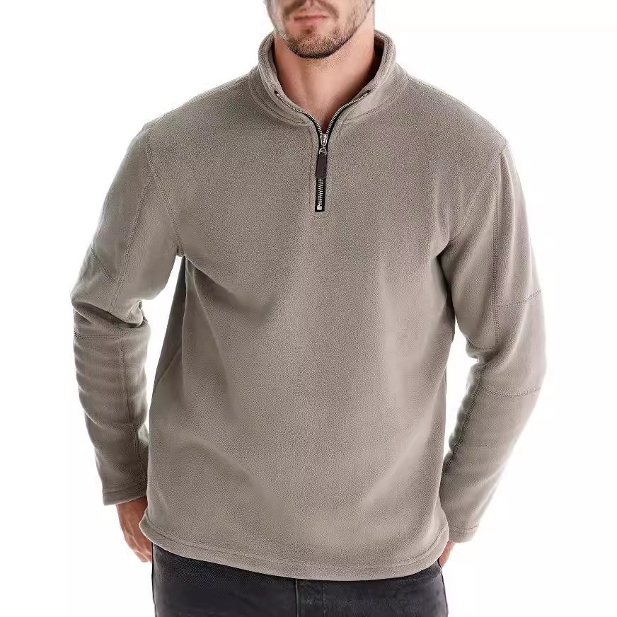 Half-Zip Stand Collar Fleece-Lined Winter Casual Sweatshirt for Men