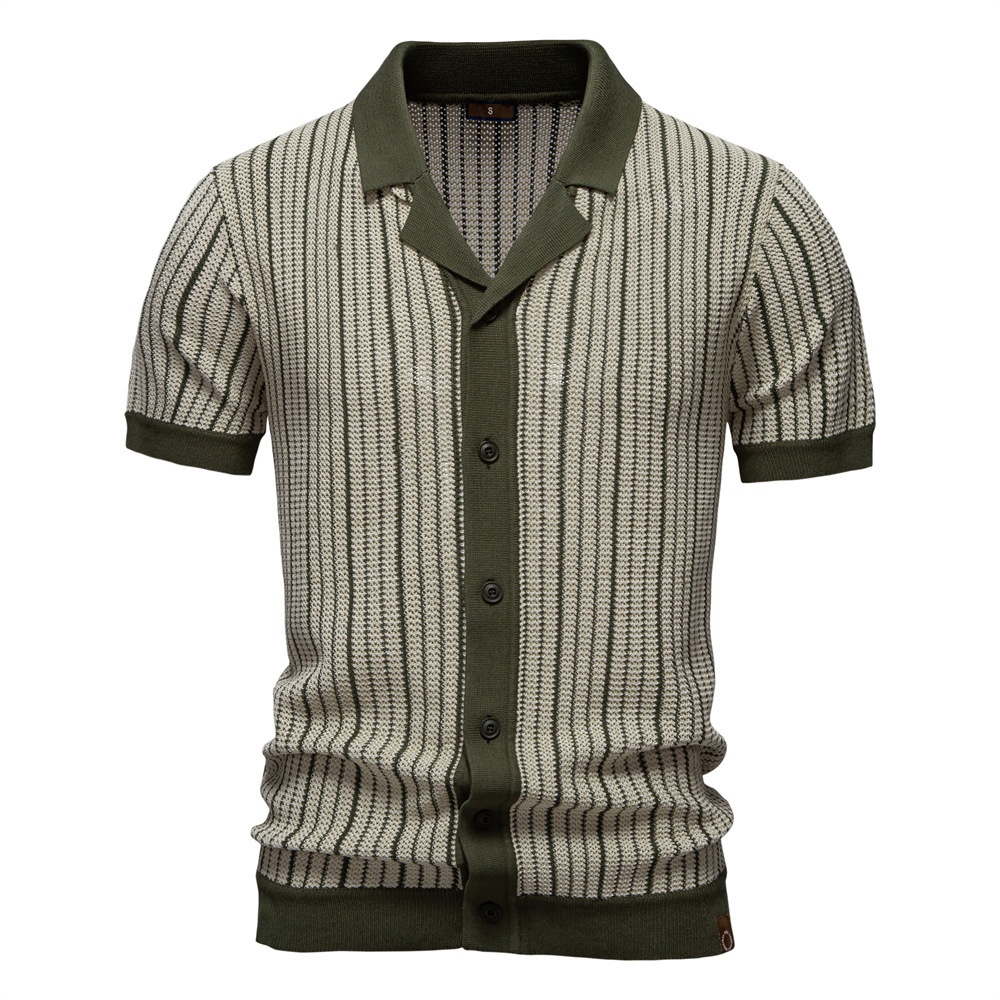 Striped Summer Business Casual Men's Polo Shirt