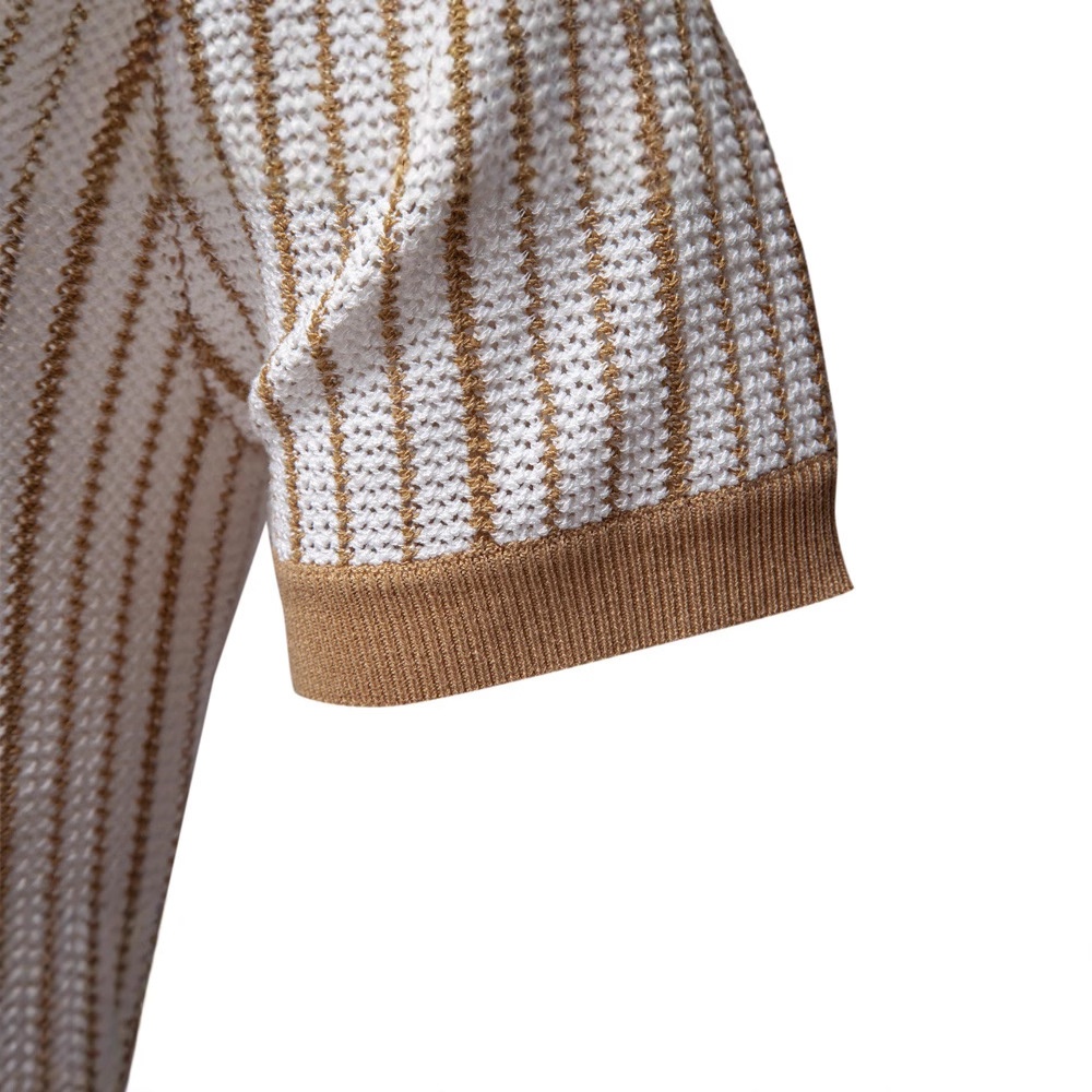 Striped Summer Business Casual Men's Polo Shirt