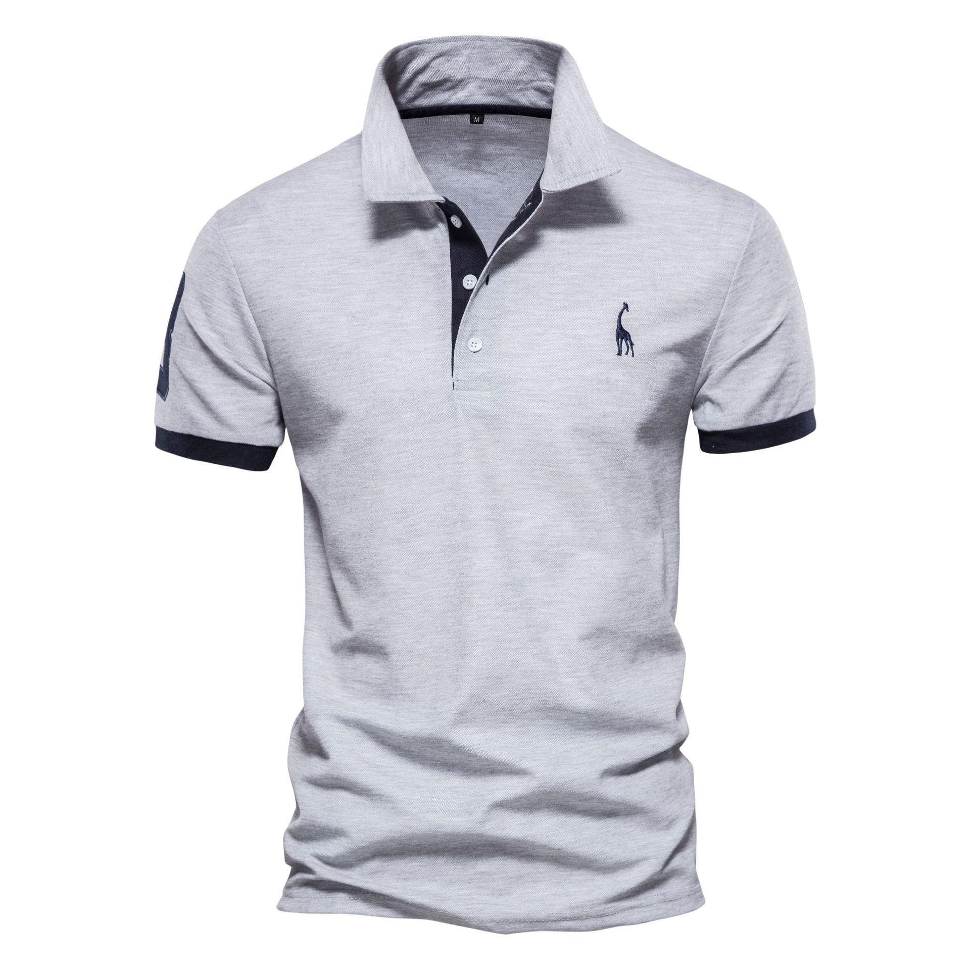 Breathable Short Sleeve Polo Shirt with Embroidery logo for Men