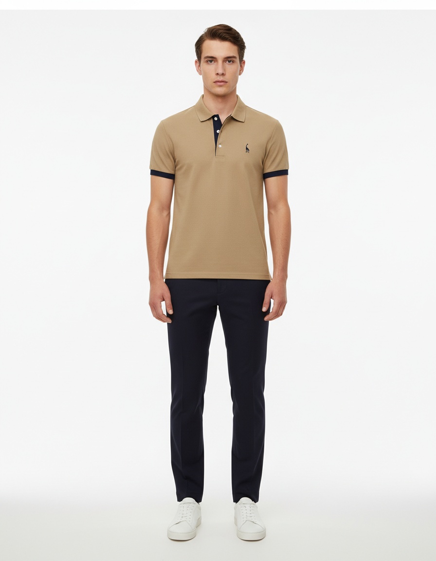 Breathable Short Sleeve Polo Shirt with Embroidery logo for Men