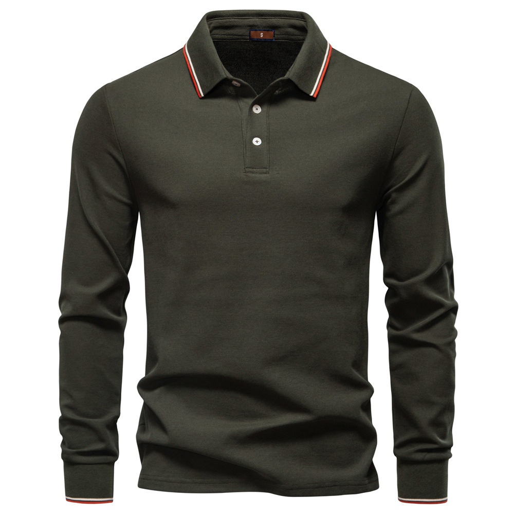 Casual Long-Sleeve Men's Autumn Polo Shirt