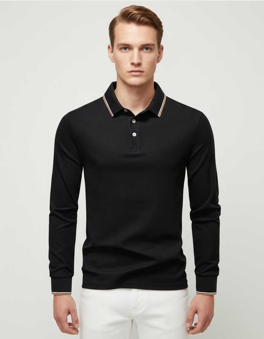 Casual Long-Sleeve Men's Autumn Polo Shirt