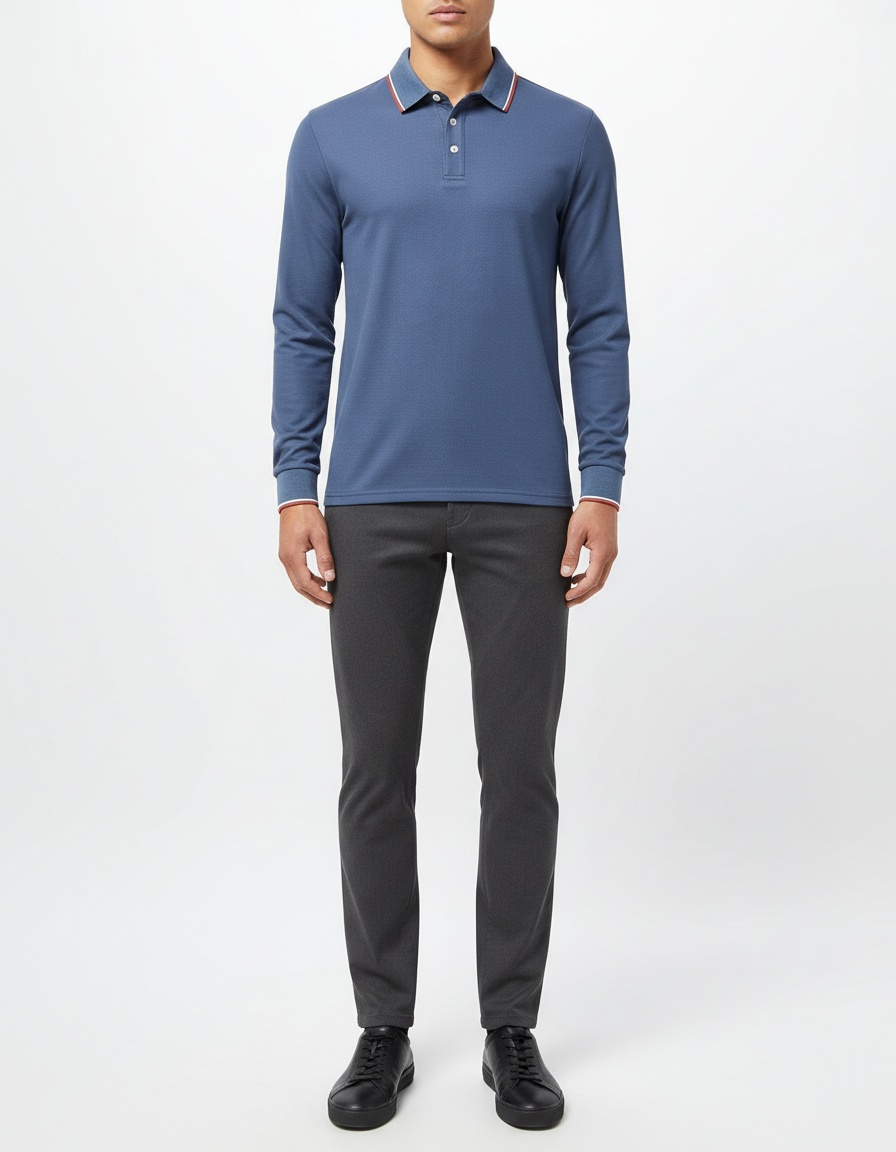 Casual Long-Sleeve Men's Autumn Polo Shirt