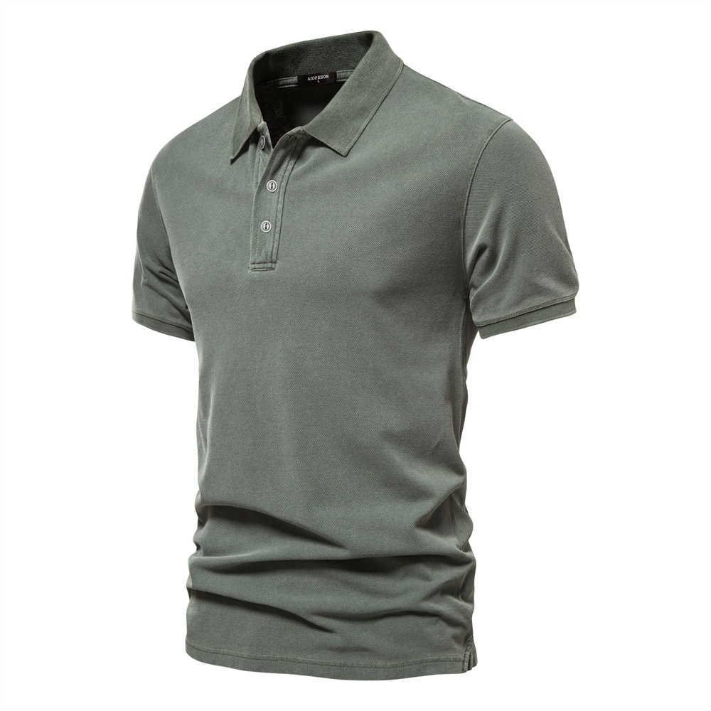 Short-Sleeved Casual Solid Color Men's Polo Shirt with a Stylish Collar for Summer