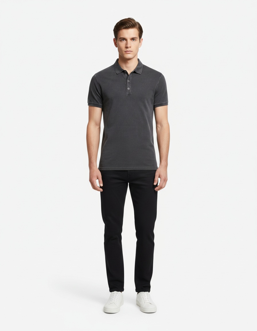 Short-Sleeved Casual Solid Color Men's Polo Shirt with a Stylish Collar for Summer