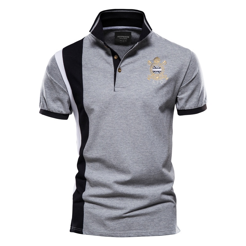 Short-Sleeve Summer Top: Breathable Embroidered Men's Polo Shirt