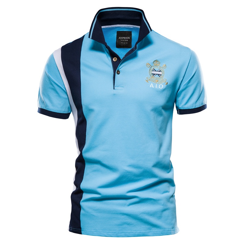 Short-Sleeve Summer Top: Breathable Embroidered Men's Polo Shirt