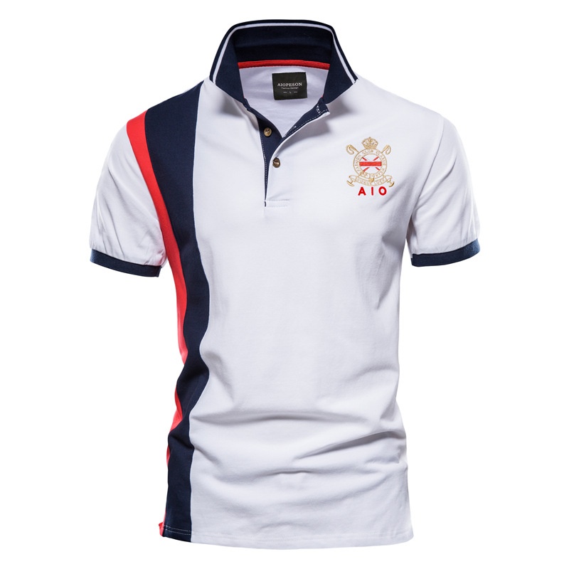 Short-Sleeve Summer Top: Breathable Embroidered Men's Polo Shirt