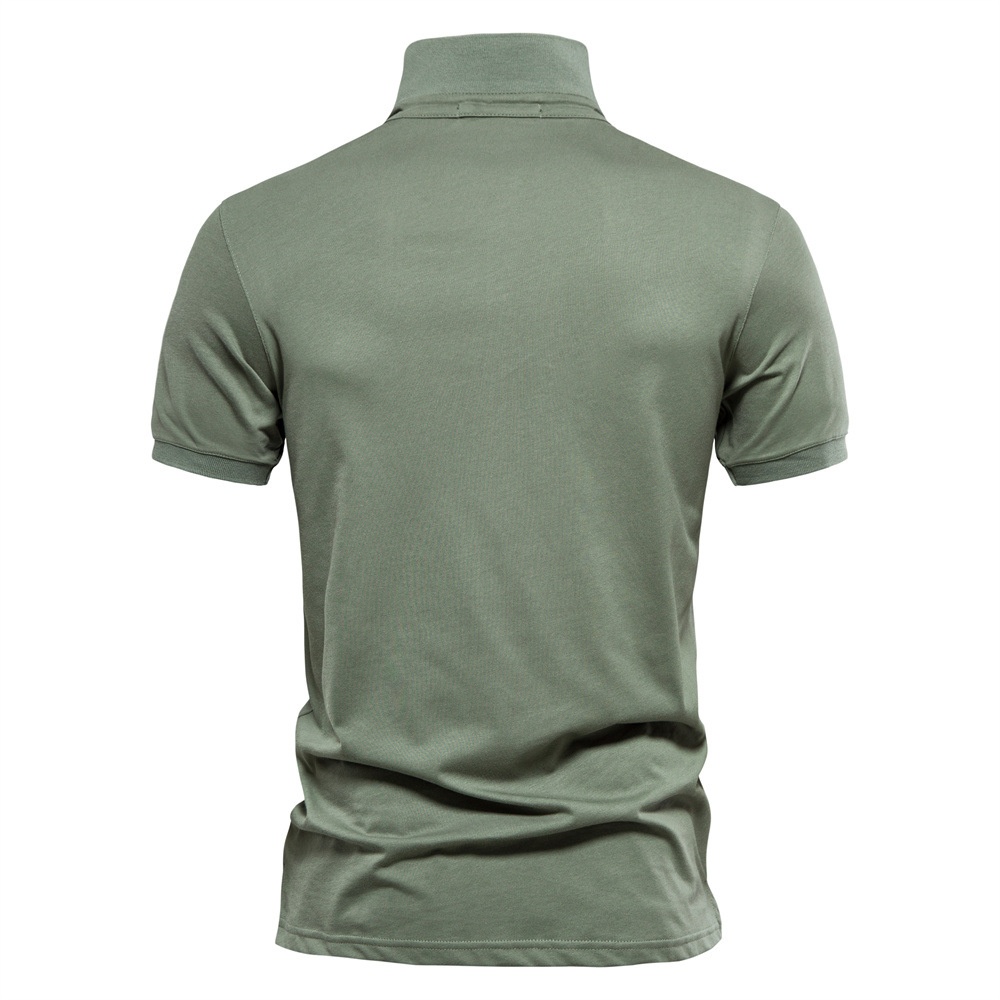 Short-Sleeve Men's Polo Shirt with Casual Embroidery and Breathable Lapel Design