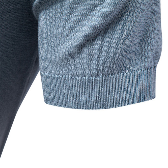 Summer Casual Color Block Knitted Short-Sleeve Men's Polo Shirt
