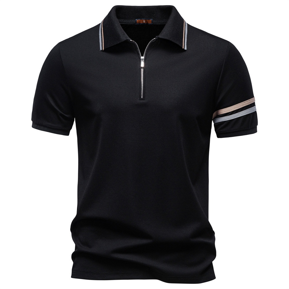 Breathable Business Casual Zipper Lapel Men's Polo Shirt