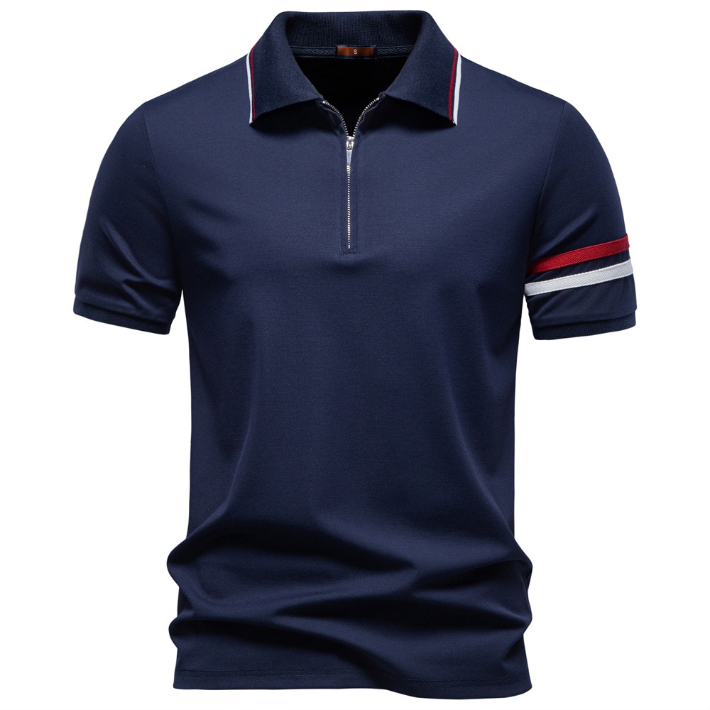 Breathable Business Casual Zipper Lapel Men's Polo Shirt
