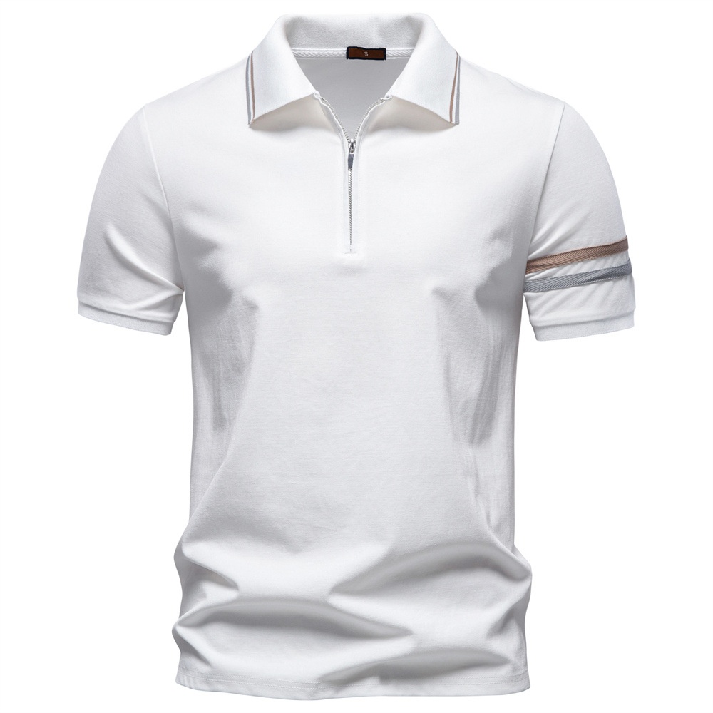 Breathable Business Casual Zipper Lapel Men's Polo Shirt