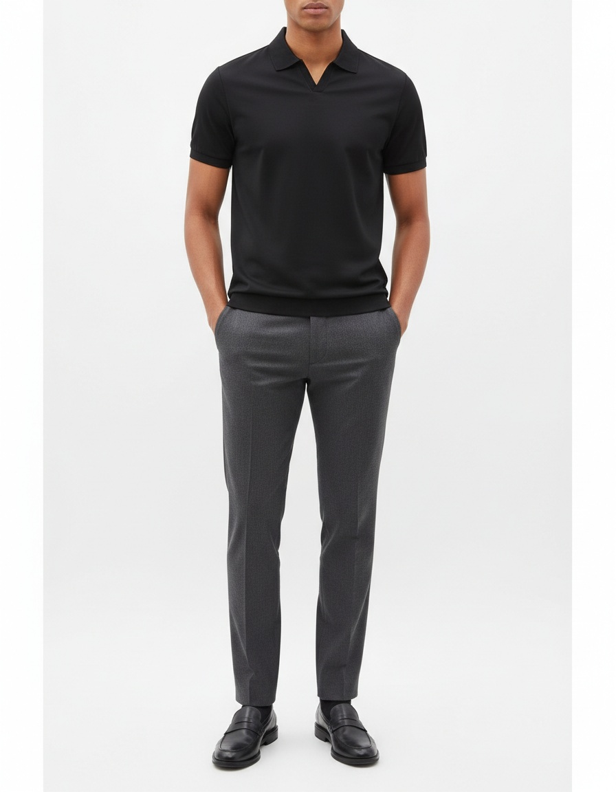 Short-Sleeve Business Polo for Men's Casual Summer Wear