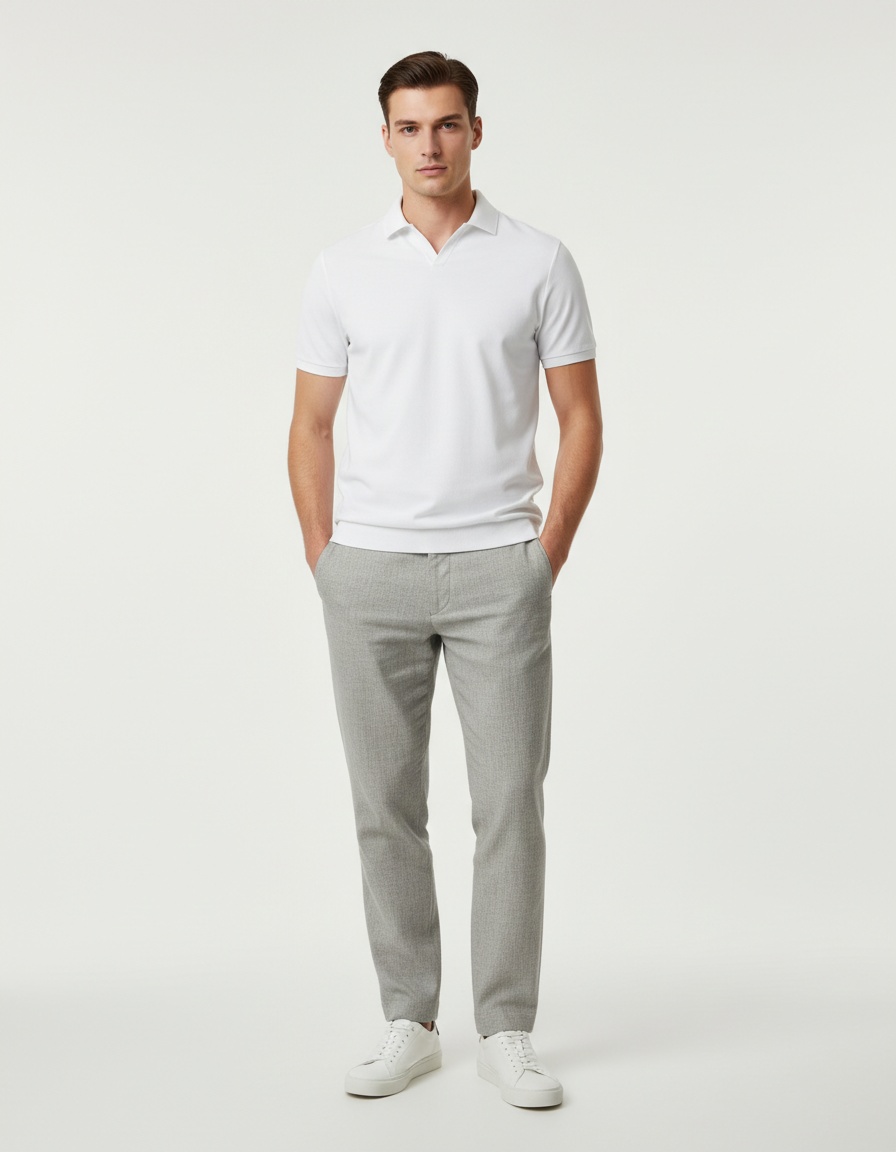 Short-Sleeve Business Polo for Men's Casual Summer Wear