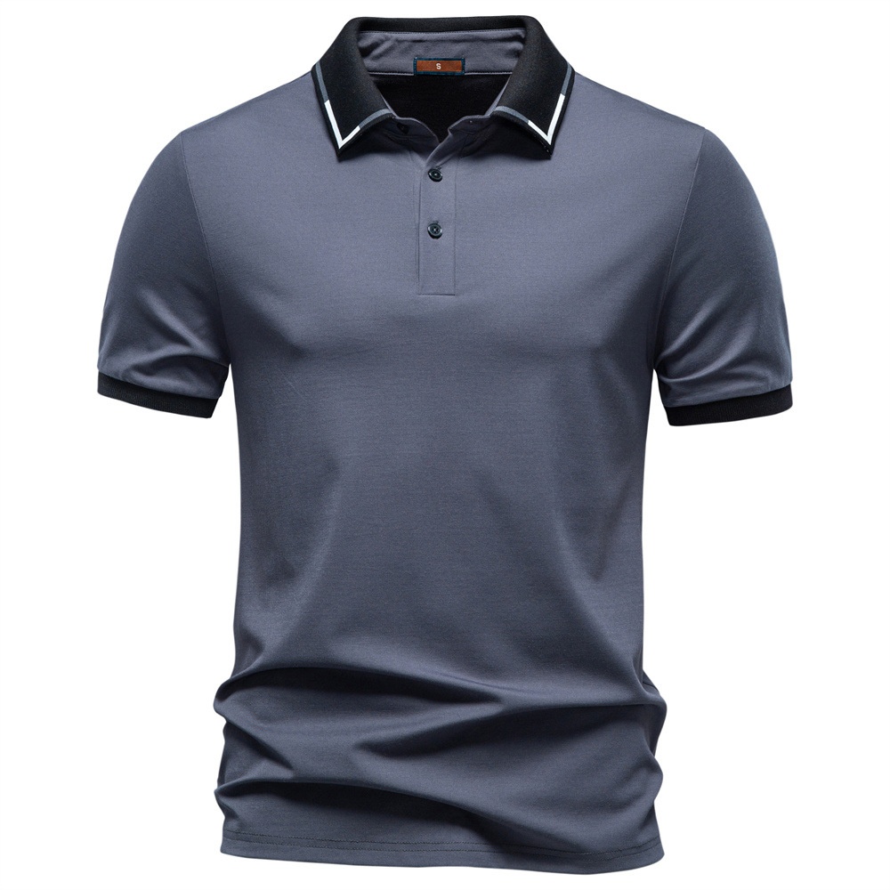 Jacquard Breathable Short-Sleeve Casual Men's Polo Shirt for Spring/Summer