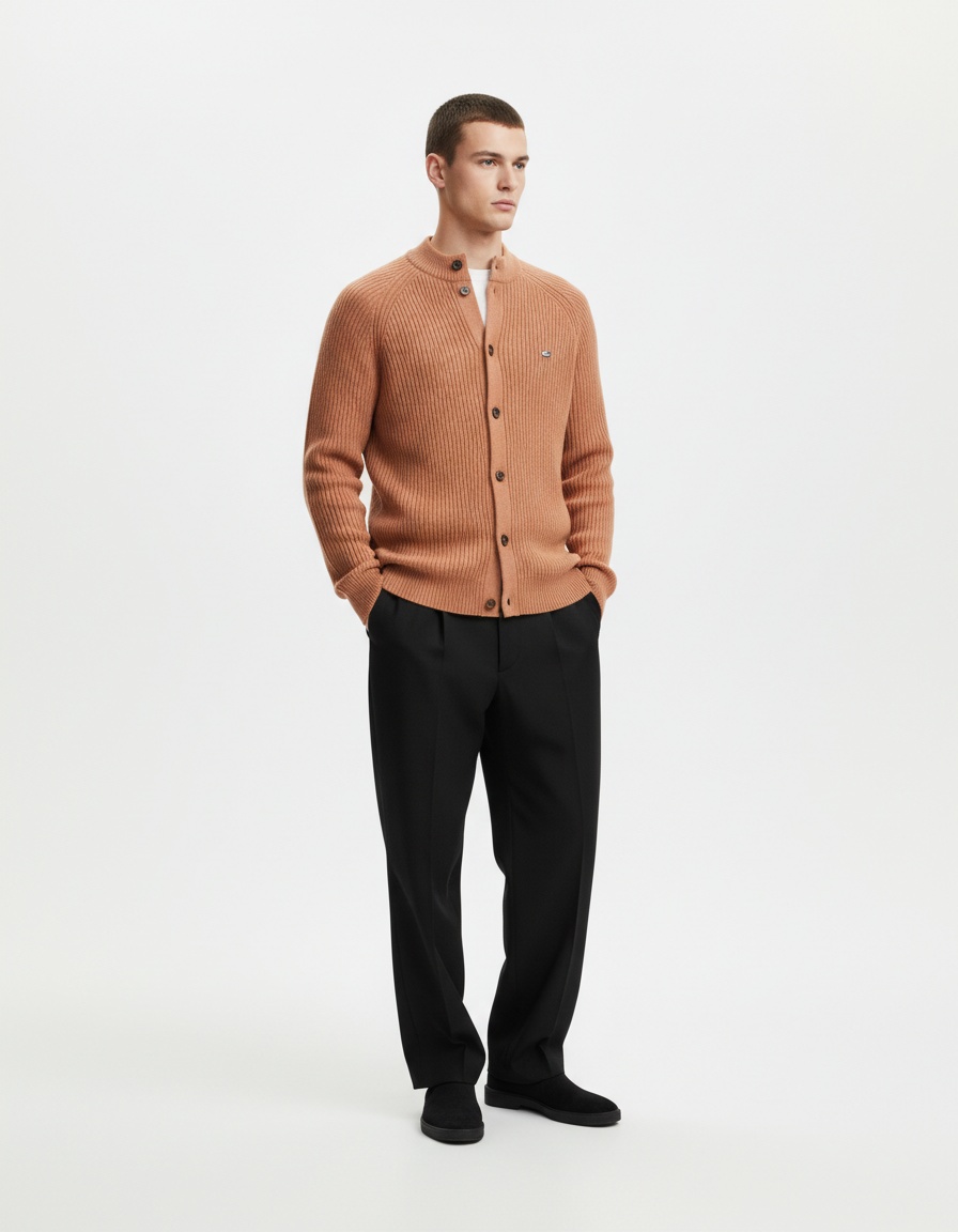 Men's Premium Autumn/Winter Knit Cardigan for Business Casual Wear