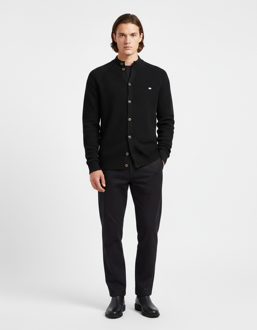 Men's Premium Autumn/Winter Knit Cardigan for Business Casual Wear