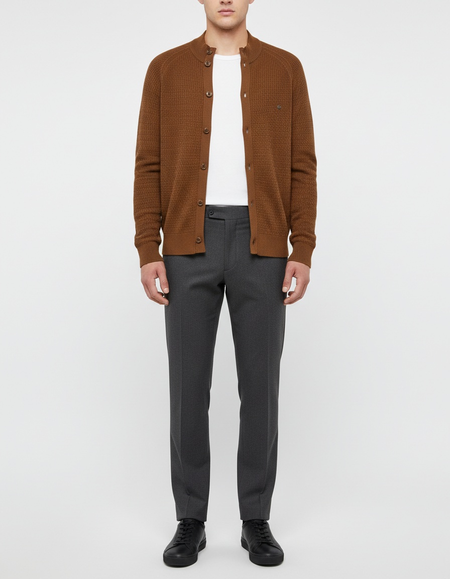 Men's Premium Autumn/Winter Knit Cardigan for Business Casual Wear