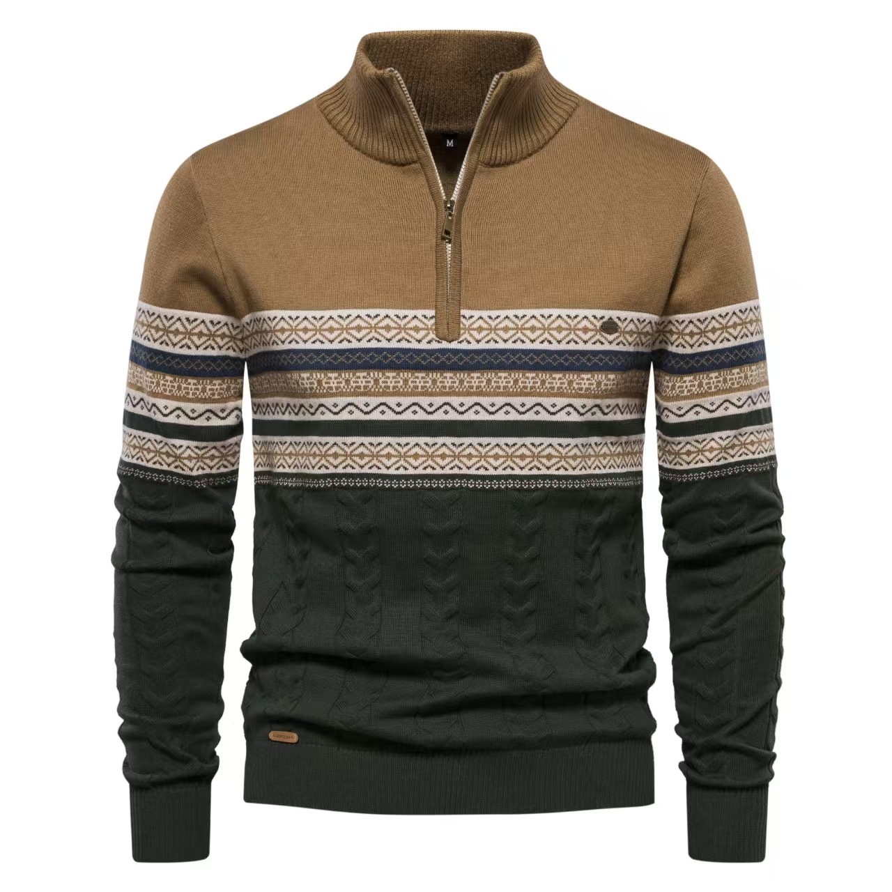 Men's Winter Casual Premium Stand Collar Half-Zip Knit Pullover