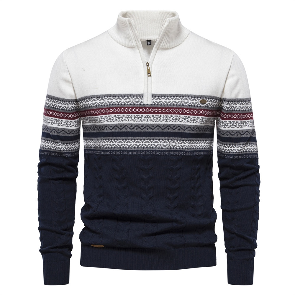 Men's Winter Casual Premium Stand Collar Half-Zip Knit Pullover