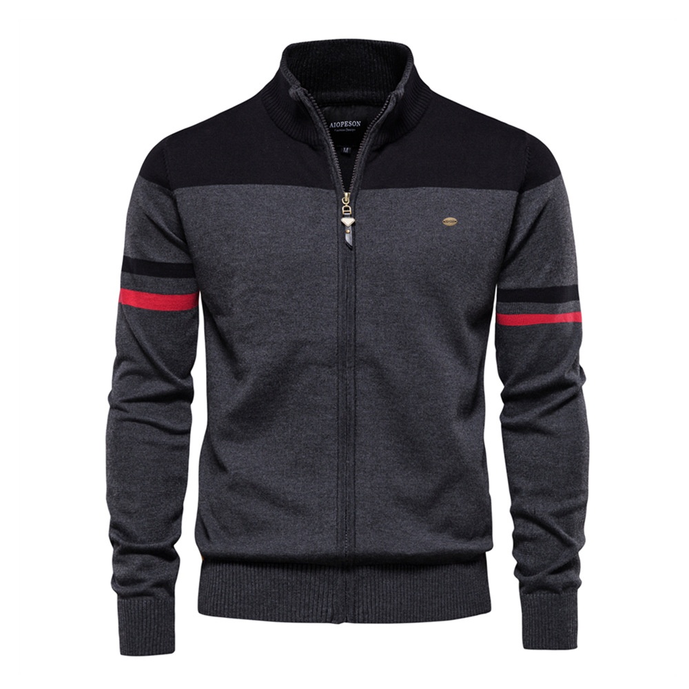 Premium Zip-Up Knitwear Design Casual Winter Men's Cardigan Sweater