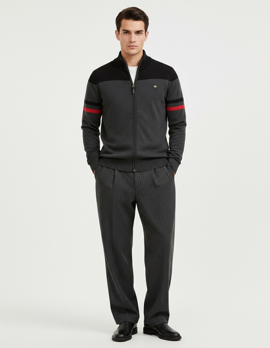 Premium Zip-Up Knitwear Design Casual Winter Men's Cardigan Sweater