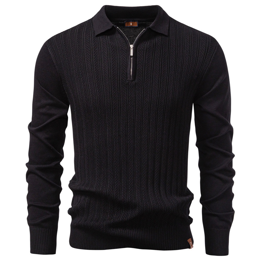 Half-Zip Business Casual Knitted Pullover for Men's Winter Wardrobe