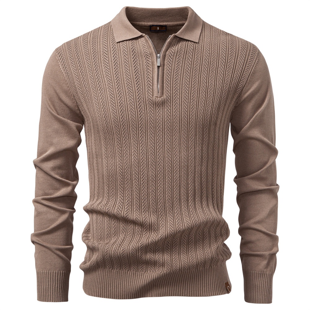 Half-Zip Business Casual Knitted Pullover for Men's Winter Wardrobe