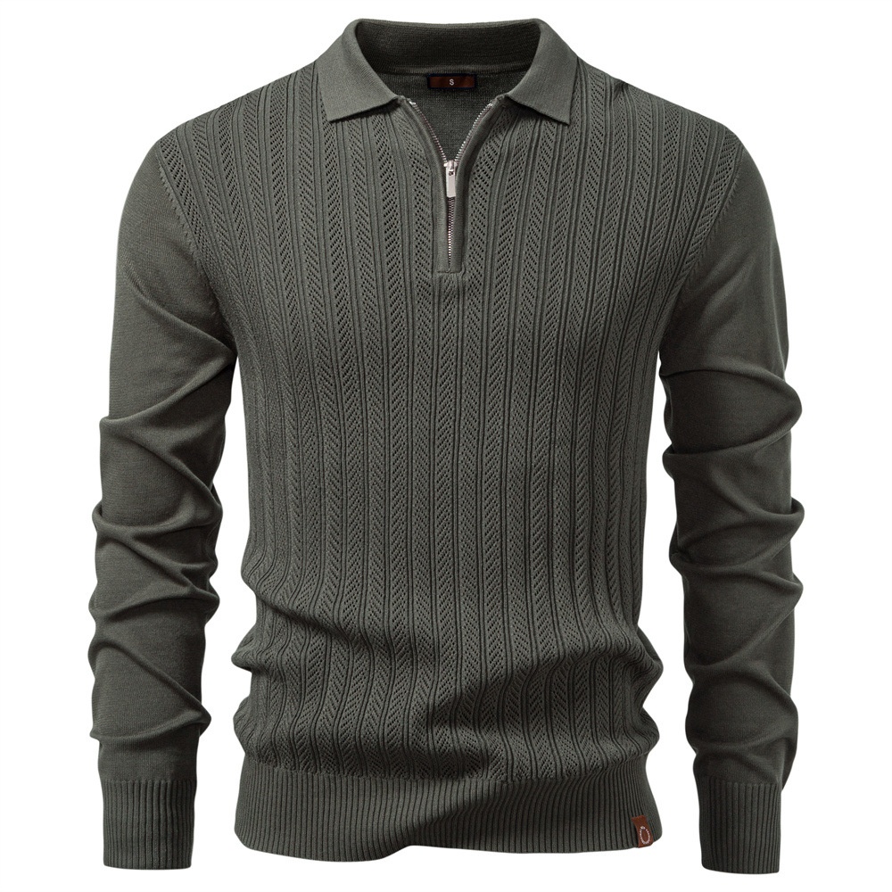 Half-Zip Business Casual Knitted Pullover for Men's Winter Wardrobe