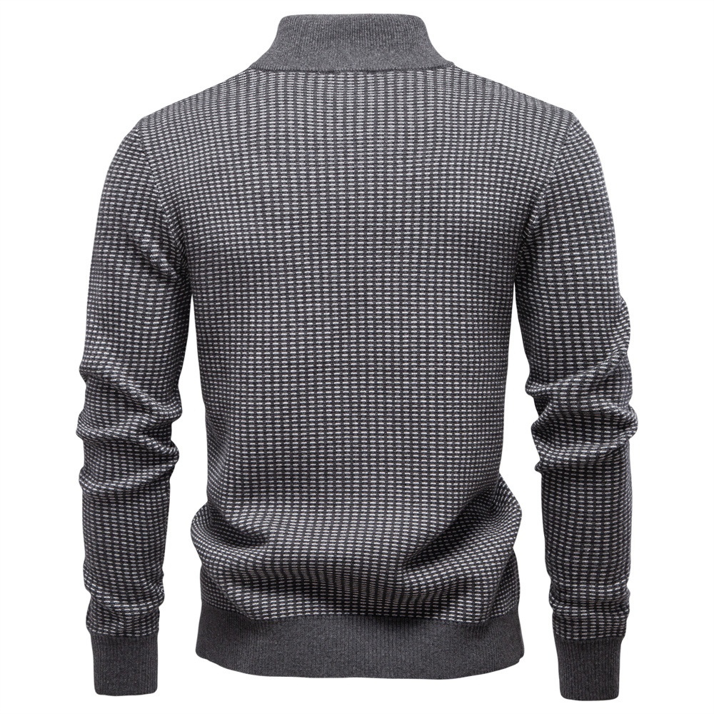 Premium Thickened Quarter-Zip Stand Collar Winter Pullover for Men's Knitwear