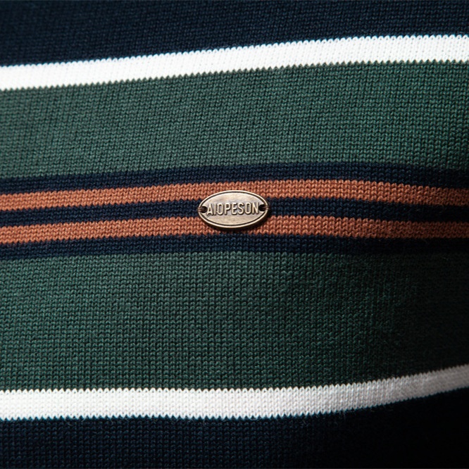 Striped Half-Zip Breathable Men's Sweater for Casual Autumn and Winter Wear