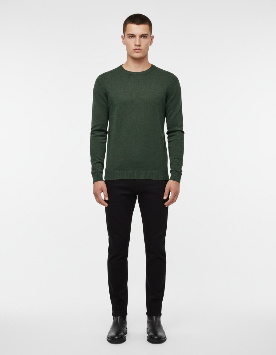 Suéter de punto de cuello alto de color liso para otoño e invierno para hombre